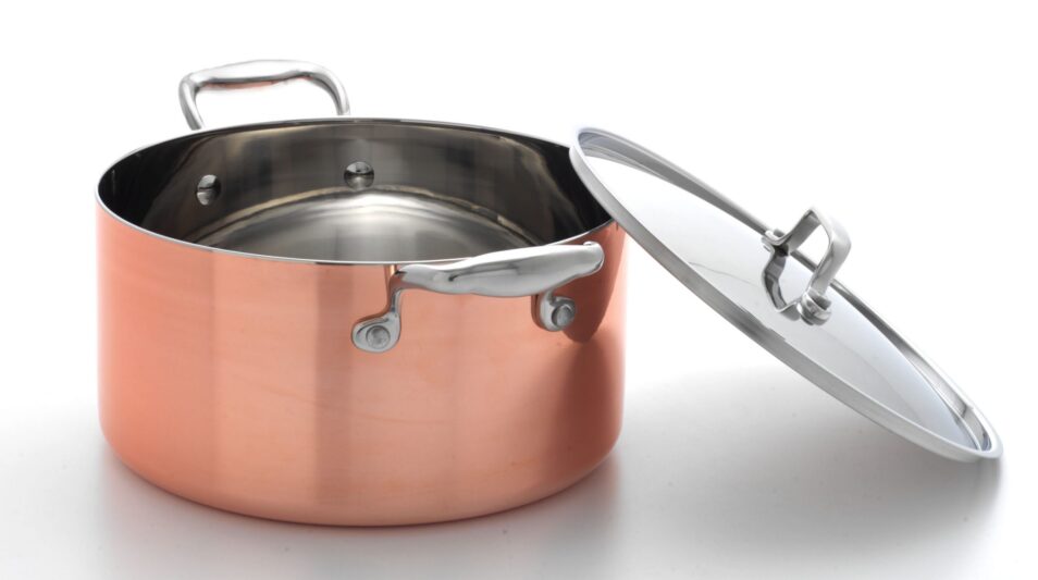 24cm10'' Tri-metal stock pot c/w polished SS lid